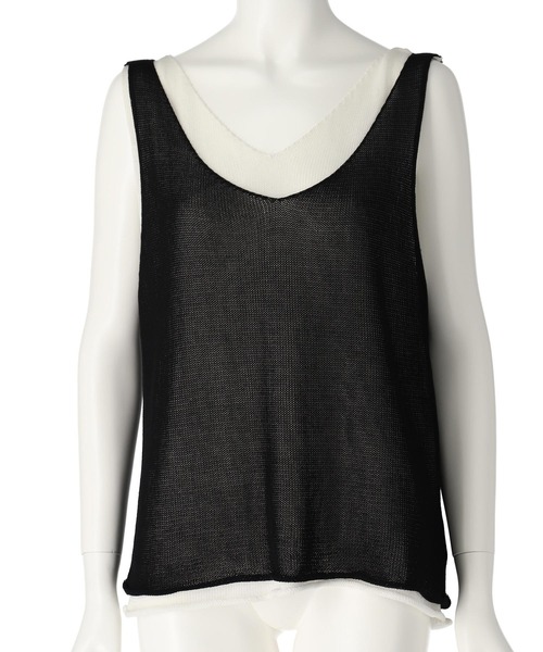 ANAP(アナップ)の「重ね着風 ニット タンクトップ(ニット/セーター・レディース・ブラック/ライトグレー/グレー・FREE)」の8枚目の写真