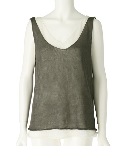 ANAP(アナップ)の「重ね着風 ニット タンクトップ(ニット/セーター・レディース・ブラック/ライトグレー/グレー・FREE)」の10枚目の写真