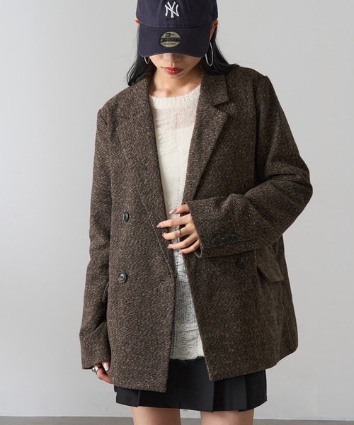 MAGASIN DE MODE Onjna（マガジンデモードオンジェナ ）の「【MAGASIN DE MODE Onjna】ツイードテーラードジャケット ジャケットコート XNN（テーラードジャケット・レディース・ブラック/ブラウン・FREE）」の10枚目の写真