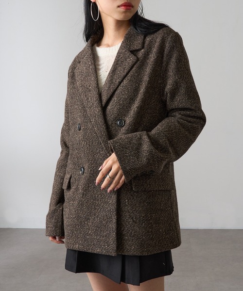 MAGASIN DE MODE Onjna（マガジンデモードオンジェナ ）の「【MAGASIN DE MODE Onjna】ツイードテーラードジャケット ジャケットコート XNN（テーラードジャケット・レディース・ブラック/ブラウン・FREE）」の13枚目の写真