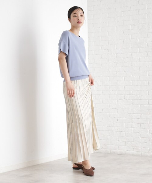 THE SHOP TK (ザ ショップ ティーケー )の「ラメシアーストライプスカート【毛玉になりにくい/洗濯機OK】(スカート・レディース・ダークグリーン系2/アイボリー系2/ブラック系2・12/13)」の14枚目の写真