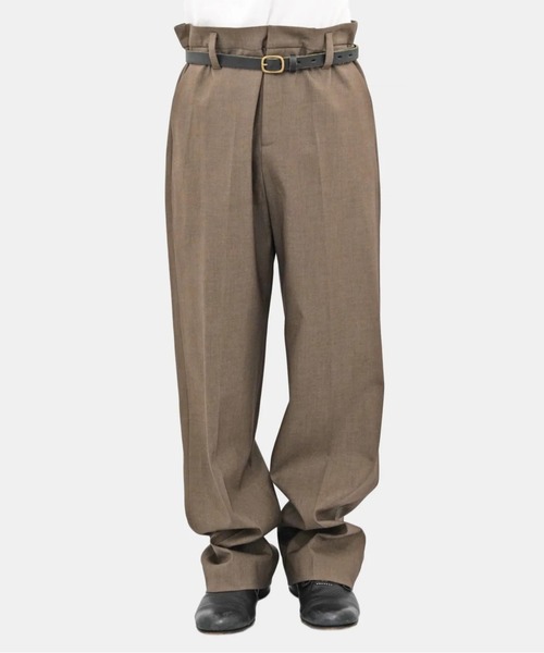 Dhruv Kapoor(ドゥルーフ・カプール)の「【Dhruv Kapoor】 TAILORED LONG PANTS(スラックス・メンズ・オリーブ/ブラック・LARGE/X-LARGE)」の1枚目の写真