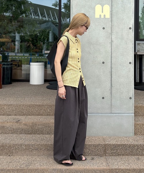 feepur（フェピュール）の「メッシュポロカーディガン（カーディガン/ボレロ・レディース・ベージュ/ブラック・MEDIUM）」の4枚目の写真