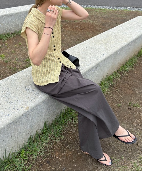 feepur（フェピュール）の「メッシュポロカーディガン（カーディガン/ボレロ・レディース・ベージュ/ブラック・MEDIUM）」の14枚目の写真