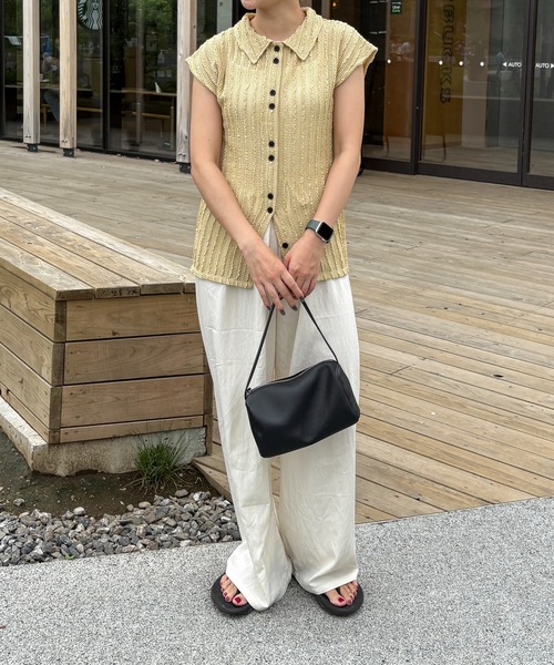 feepur（フェピュール）の「メッシュポロカーディガン（カーディガン/ボレロ・レディース・ベージュ/ブラック・MEDIUM）」の16枚目の写真