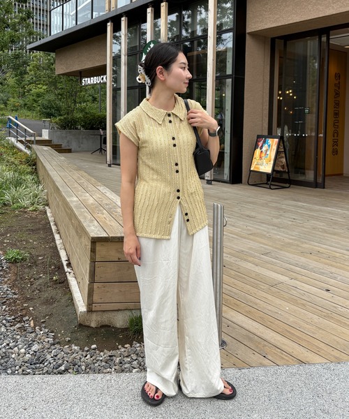 feepur（フェピュール）の「メッシュポロカーディガン（カーディガン/ボレロ・レディース・ベージュ/ブラック・MEDIUM）」の19枚目の写真