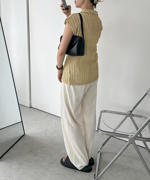 feepur（フェピュール）の「メッシュポロカーディガン（カーディガン/ボレロ・レディース・ベージュ/ブラック・MEDIUM）」の21枚目の写真