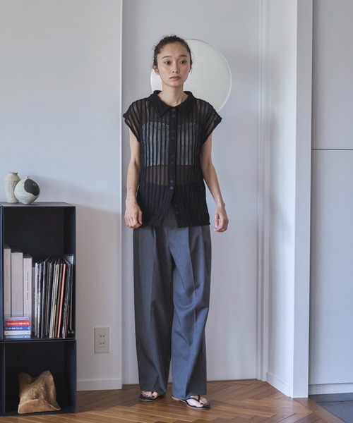 大人気完売　Pois ポワ ♡ メッシュ カーディガン ブラック 大人気完売 Pois ポワ ♡ メッシュ カーディガン ブラック