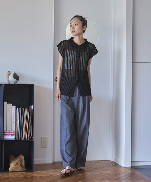 メッシュポロカーディガン　lapeaudegem la peau de gem カーディガン 「LA PEAU DE GEM」mesh polo
