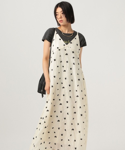 BAYFLOW（ベイフロー）の「[長さ調整可]エンブロイダリーワンピース（ワンピース・レディース・オフホワイト/ブラック・FREE）」の8枚目の写真