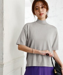 nissen | 【アイスクリーンプレミアム】ハイネック5分袖ニットトップス（持続冷感・接触冷感・毛玉になりにくい・UVカット・洗濯機で洗える・遮熱）＜大きいサイズ有＞(ニット/セーター)