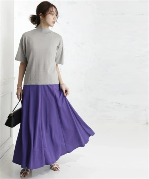 nissen(ニッセン)の「【アイスクリーンプレミアム】ハイネック5分袖ニットトップス(持続冷感・接触冷感・毛玉になりにくい・UVカット・洗濯機で洗える・遮熱)<大きいサイズ有>(ニット/セーター・レディース・杢グレー/ブラック/ブルー/オフホワイト・LL/3L/S/M/L)」の13枚目の写真