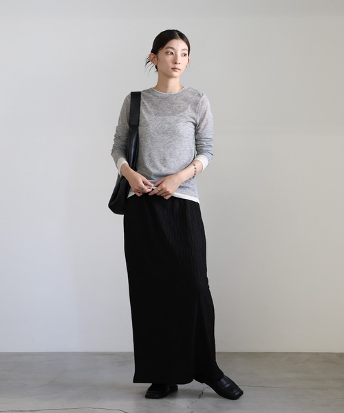 セール】フェイクレイヤードシアートップス（Tシャツ/カットソー