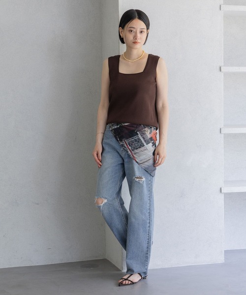 A part by（アパートバイ）の「【セレクト】LY_PanoScarf（バンダナ/スカーフ・レディース・ライトブルー/レッド・FREE）」の5枚目の写真