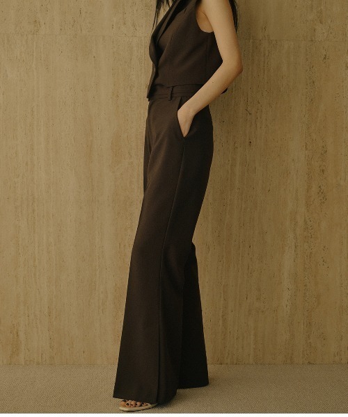 anuans（アニュアンス）の「スーチングセミフレアパンツ（スラックス・レディース・ブラウン/グレー・S/M）」の8枚目の写真