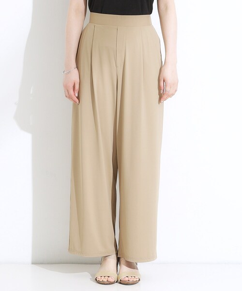 SHOO・LA・RUE（シューラルー）の「【S-LL/ひんやり/UV】リラクシーな穿き心地 エアリーワイドパンツ（その他パンツ・レディース・ブラック/チャコールグレー/ベージュ・04/02/01/03）」の16枚目の写真