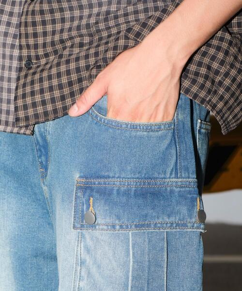SHORT ROUND(ショートラウンド)の「SHORT ROUND/マルチポケットデニムパンツ(デニムパンツ・メンズ・コバルトブルー・LARGE/MEDIUM)」の2枚目の写真