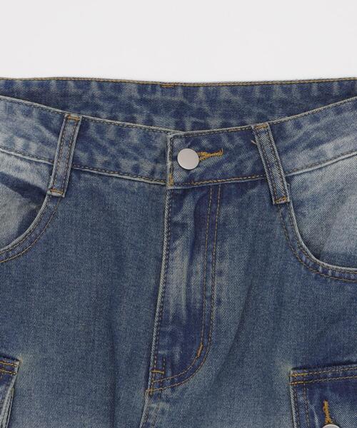 SHORT ROUND(ショートラウンド)の「SHORT ROUND/マルチポケットデニムパンツ(デニムパンツ・メンズ・コバルトブルー・LARGE/MEDIUM)」の8枚目の写真