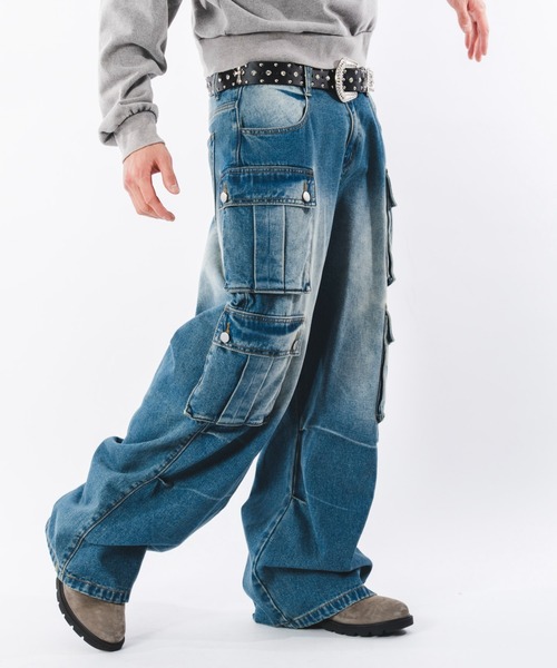 SHORT ROUND(ショートラウンド)の「SHORT ROUND/マルチポケットデニムパンツ(デニムパンツ・メンズ・コバルトブルー・LARGE/MEDIUM)」の19枚目の写真