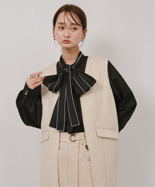 リボン取り外し可能】マルチウェイボウタイブラウス Palm Riche│Eimee