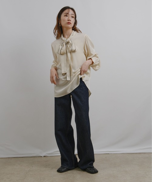 リボン取り外し可能】マルチウェイボウタイブラウス Palm Riche│Eimee