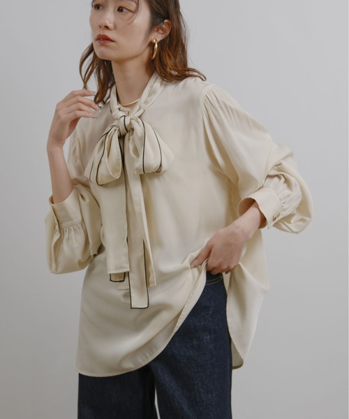 リボン取り外し可能】マルチウェイボウタイブラウス Palm Riche│Eimee
