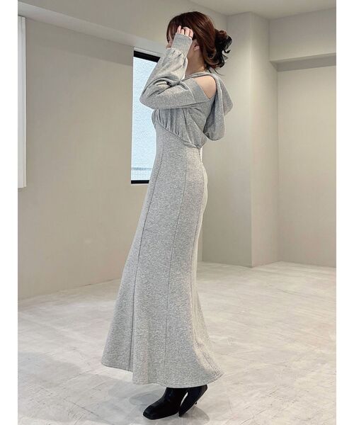 即日発送！RESEXXY スウェットフーディーワンピース グレー　完売カラー RESEXXY RESEXXY（リゼクシー）スウェットフーディーワンピース