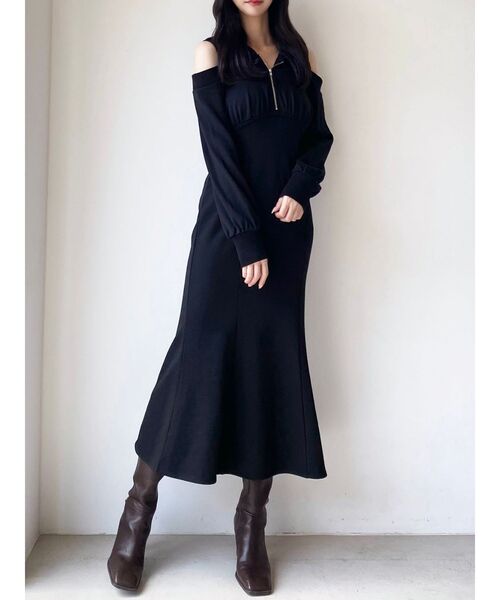 値下げ　RESEXXY秋新作　新品　タグ付き レイヤードフーディワンピース セール】レイヤードフーディワンピース（ワンピース）｜RESEXXY