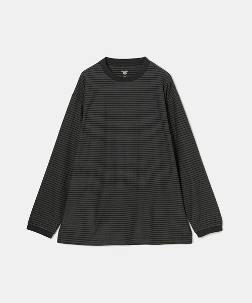 Steven Alan(スティーブンアラン)の「<Steven Alan> オーガニックコットン アソート ボーダー ロングスリーブ Tシャツ BOLD(Tシャツ/カットソー・メンズ・ブラック/ダークブラウン/オリーブ・S/M/L/XL)」の1枚目の写真