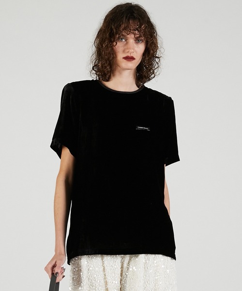 PRANK PROJECT(プランクプロジェクト)の「ショルダーギャザーベロアTシャツ / Shoulder Gathered Velour T-Shirt(Tシャツ/カットソー・レディース・イエロー/ピンク/チャコールグレー・FREE)」の8枚目の写真