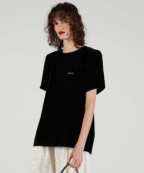 PRANK PROJECT(プランクプロジェクト)の「ショルダーギャザーベロアTシャツ / Shoulder Gathered Velour T-Shirt(Tシャツ/カットソー・レディース・イエロー/ピンク/チャコールグレー・FREE)」の9枚目の写真