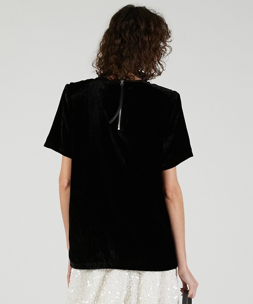 PRANK PROJECT(プランクプロジェクト)の「ショルダーギャザーベロアTシャツ / Shoulder Gathered Velour T-Shirt(Tシャツ/カットソー・レディース・イエロー/ピンク/チャコールグレー・FREE)」の10枚目の写真