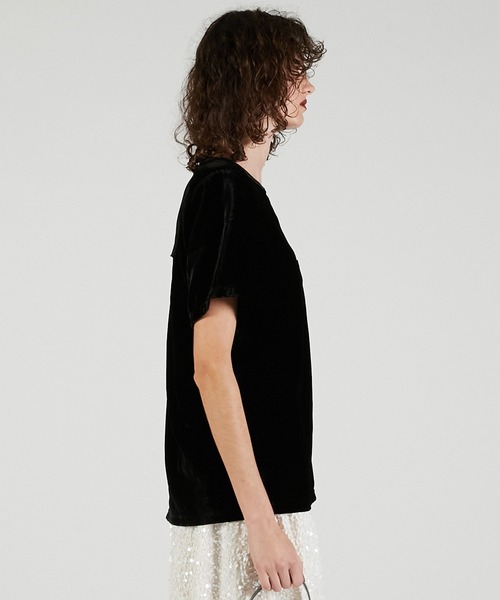 PRANK PROJECT(プランクプロジェクト)の「ショルダーギャザーベロアTシャツ / Shoulder Gathered Velour T-Shirt(Tシャツ/カットソー・レディース・イエロー/ピンク/チャコールグレー・FREE)」の11枚目の写真