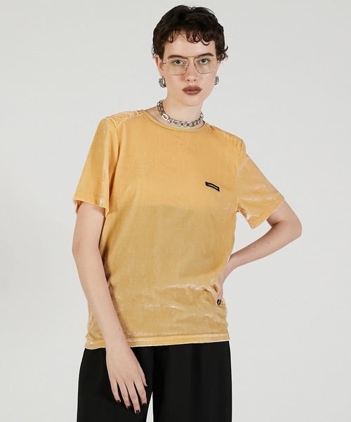 PRANK PROJECT(プランクプロジェクト)の「ショルダーギャザーベロアTシャツ / Shoulder Gathered Velour T-Shirt(Tシャツ/カットソー・レディース・イエロー/ピンク/チャコールグレー・FREE)」の12枚目の写真