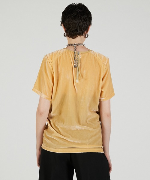 PRANK PROJECT(プランクプロジェクト)の「ショルダーギャザーベロアTシャツ / Shoulder Gathered Velour T-Shirt(Tシャツ/カットソー・レディース・イエロー/ピンク/チャコールグレー・FREE)」の14枚目の写真