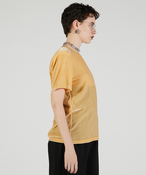 PRANK PROJECT(プランクプロジェクト)の「ショルダーギャザーベロアTシャツ / Shoulder Gathered Velour T-Shirt(Tシャツ/カットソー・レディース・イエロー/ピンク/チャコールグレー・FREE)」の15枚目の写真