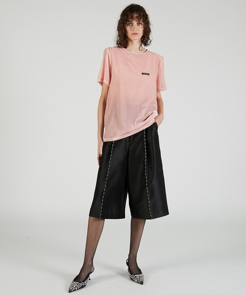 PRANK PROJECT(プランクプロジェクト)の「ショルダーギャザーベロアTシャツ / Shoulder Gathered Velour T-Shirt(Tシャツ/カットソー・レディース・イエロー/ピンク/チャコールグレー・FREE)」の7枚目の写真