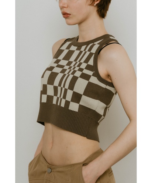 Knuth Marf（クヌースマーフ）の「Knuth Marf flag marblel knit tank（ニット/セーター・レディース・オフホワイト/グレー・FREE）」の5枚目の写真