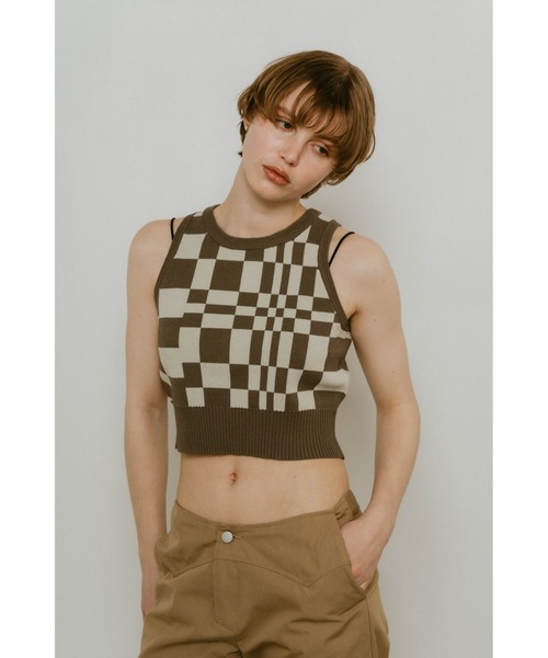 Knuth Marf（クヌースマーフ）の「Knuth Marf flag marblel knit tank（ニット/セーター・レディース・オフホワイト/グレー・FREE）」の6枚目の写真