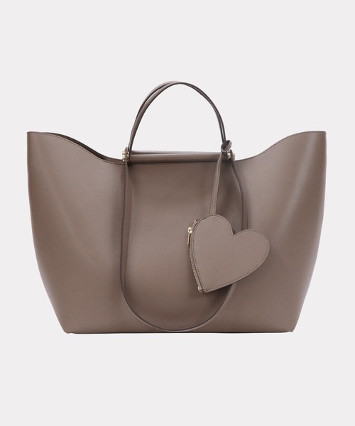 yunaさんコラボ 】ハート型チャーム付き A4サイズ対応トートバッグ