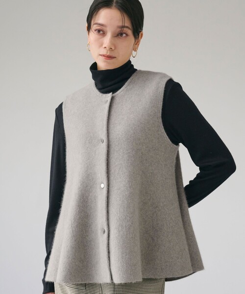 Theory 2024新品未着用❣️ウール フードジップベスト ジレ☆グレー#Ｐ FOXブレンド セッケツ ニット ジレ（ベスト）｜green label relaxing