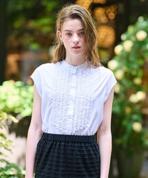 お値下げ！新品未使用✨【DRESSTERIOR】フリルブラウス 36 グリーン お値下げ！新品未使用✨【DRESSTERIOR】フリルブラウス 36