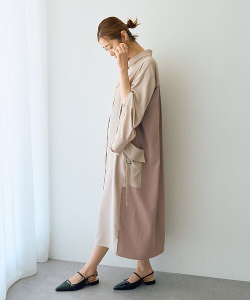 Editt by YECCA VECCA(エディットバイイェッカヴェッカ)の「カーゴデザイン配色シャツワンピース(シャツワンピース・レディース・ライトベージュ/ブラック/カーキ・FREE)」の11枚目の写真