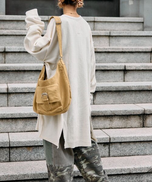 etsinta（エシンタ）の「etsintaリメイクワッフルヘンリーBIGTEE（ワンピース・レディース・グレー/アイボリー・ONE SIZE）」の7枚目の写真