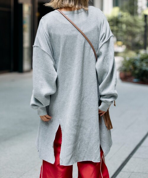 etsinta（エシンタ）の「etsintaリメイクワッフルヘンリーBIGTEE（ワンピース・レディース・グレー/アイボリー・ONE SIZE）」の19枚目の写真