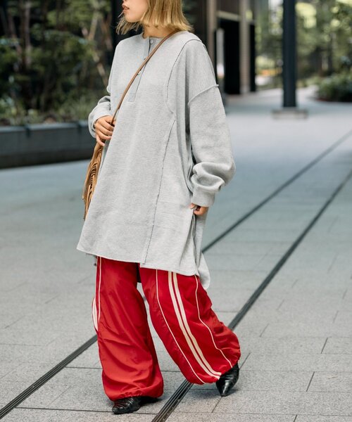 etsinta（エシンタ）の「etsintaリメイクワッフルヘンリーBIGTEE（ワンピース・レディース・グレー/アイボリー・ONE SIZE）」の22枚目の写真