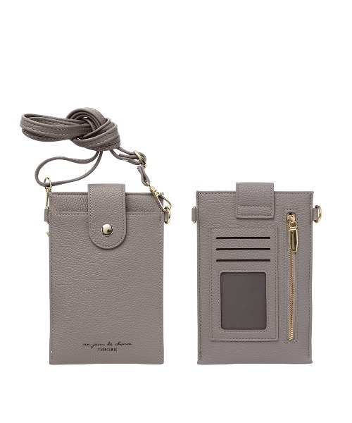 Hamee(ハミィ)の「ファスナーポケット付き ウスマチスマホ ショルダーポーチ(ショルダーバッグ・レディース・ブラック/スモークピンク/グレー/キャメル・FREE)」の2枚目の写真
