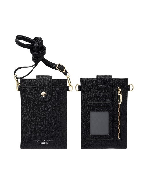 Hamee(ハミィ)の「ファスナーポケット付き ウスマチスマホ ショルダーポーチ(ショルダーバッグ・レディース・ブラック/スモークピンク/グレー/キャメル・FREE)」の1枚目の写真