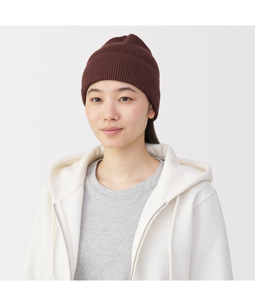 無印良品(ムジルシリョウヒン)の「UVカットコットンシルク ワッチ(ニットキャップ/ビーニー・レディース・グレー/ブラック・55-59cm)」の15枚目の写真