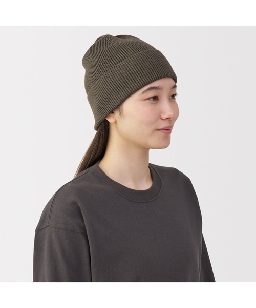 無印良品(ムジルシリョウヒン)の「UVカットコットンシルク ワッチ(ニットキャップ/ビーニー・レディース・グレー/ブラック・55-59cm)」の20枚目の写真